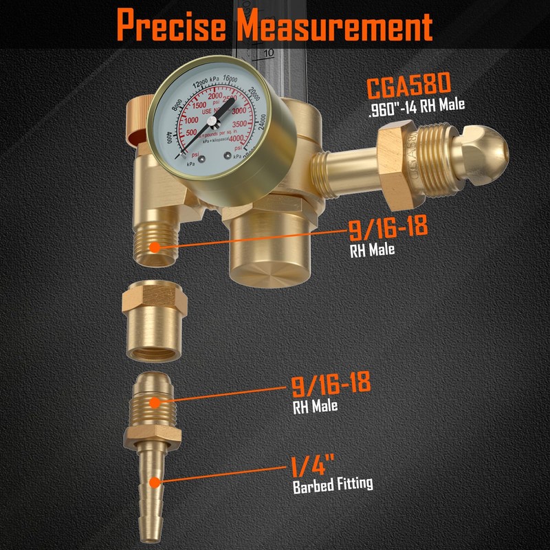 BETOOLL Argon/CO2 Mig Tig Flow Meter Gas Regulator Gauge Welding