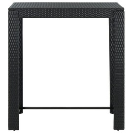 vidaXL Black Patio Bar Table, 39.4"x23.8"x43.5", Indoor-Outdoor Use, Durable PE Rattan Construction, Sturdy Powder-Coated Steel Frame, Modern Design Garden Furniture