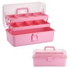 BTSKY 3-Layer 16-Inch Clear Plastic Dividing Storage Box Craft Organizer
