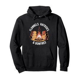 Flannels Hayrides Bonfires Fall Rustic Country Fall Pullover Hoodie