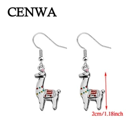 CENWA Llama Amante Joyería Pequeña Llama arete de Alpaca arete Kawaii Alpaca Regalo Animal arete Llama Joyería