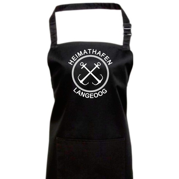 Shirtinstyle Cooking Apron, Heimatfafen Langeoog, Bib Apron, BBQ Apron, Home,