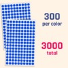 3000 Pack, 0.375" Round Colored Dot Stickers Labels - 10