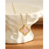 HEVOCY Gold Four Leaf Clover Necklace for Women, Adjustable Chain