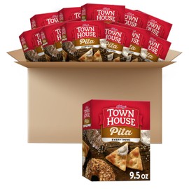 Town House Pita Oven Baked Crackers, Party Snacks, Everything Flavor (12 Boxes)