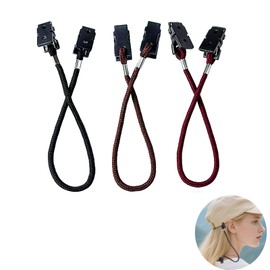 Yeenano Hat Retaining Clips, Pack of 3 Hat Band Cord Holder Cap Keeper, Hat Band Hat Anti Wind Lanyard Cord Clips Rope Windproof Fishing Hats Clip for Outdoor Travel, Sailing, Golf, Camping and