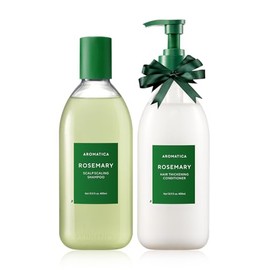 AROMATICA Set de Champú y Acondicionador para El Cuero Cabelludo Romero 13.53 Fl.Oz Cada Uno — Set de Regalo Vegano para El Cuidado Del Cabello Con Aceite de Romero. Champú Acondicionador Sin Sulfato