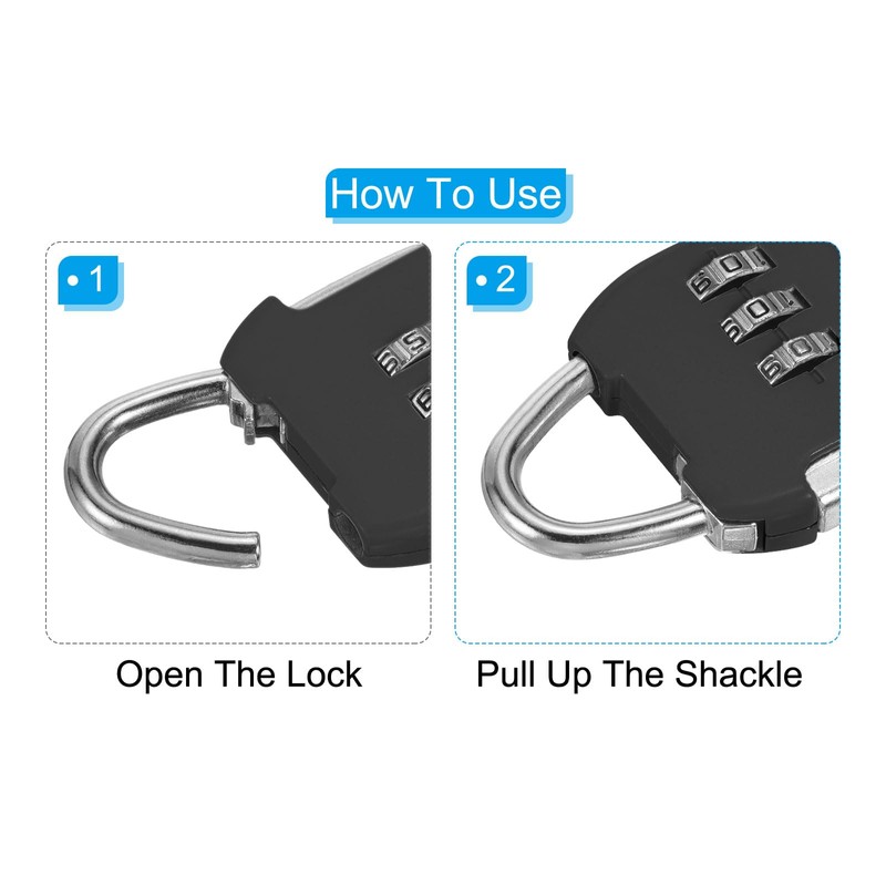 PATIKIL Security Steel Cable with 3 Digit Combination Lock, 2