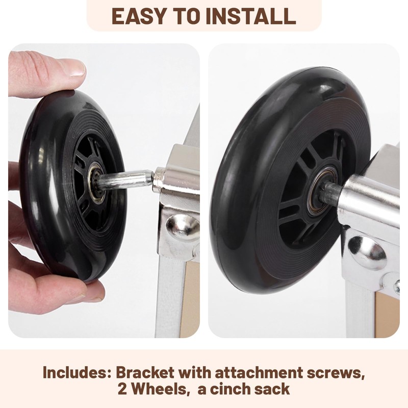 Timtin 2 Pcs 4" Camp Trunk Wheels Removable Easy to