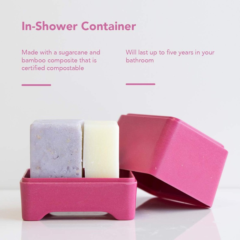 Ethique Bamboo and Cornstarch, Plastic-Free Shampoo and Conditioner Shower Container