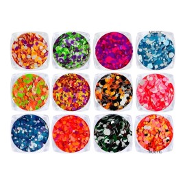 Nail Decoracion Para Uñas O Manualidades Confetti 12 Frascos