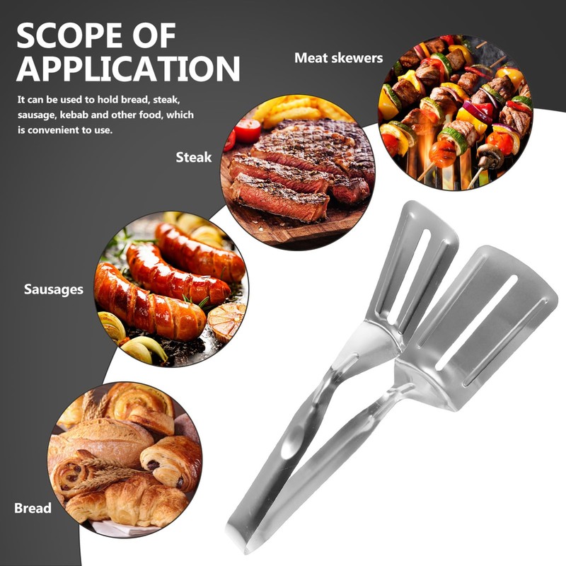 KICHOUSE Practical Cooking Tool Multi-use Frying Shovel Spatula Tong Stainless