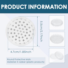 FwQoFvk 16 Pcs Plastic Carpet Protector Spiked Caster Cup Wear Resistant Spiked Furniture Protector Clear Round and Square Spiked Furniture Cups for Furniture Leg (Round)