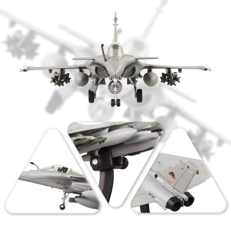 HANGOU 1/100 Dassault Rafale Fighter Attack Plane Metal Fighter Military