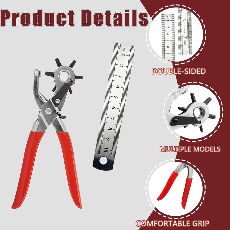 Belt Hole Puncher for Leather, Leather Hole Punch Tool with