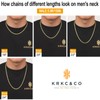 KRKC&CO Men’s Chain Necklace, 14K Gold Plated Stainless Steel Cuban