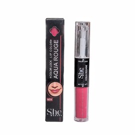 Aqua Rouge Matte Liquid Lipstick and Clear Lipgloss Duo by She Makeup (AR08 Hot Pink)
