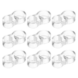 sourcing map 9Pcs Door Stopper Wall Protector, 18mm Double Hole Clear Anti-Collision Ring PVC Doorknob Buffer Guard for Home Office Door Stop