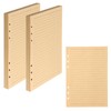 2 Packs A5 Kraft Paper Refill 160 Sheets, 6 Hole