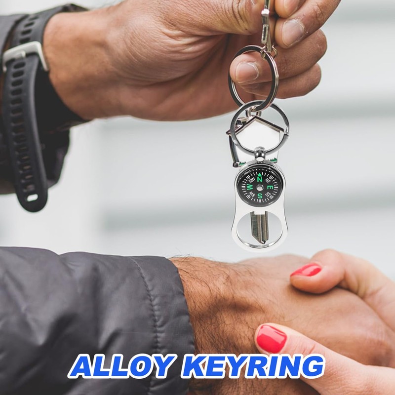 NOLITOY Compass & Keychain Set of 3, Retro, Zinc Alloy,