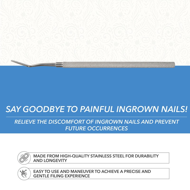 ForPro Professional Collection Ingrown Nail File, Surgical Grade Stainless Steel