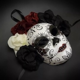 Day of the Dead Black & White Day of the Dead Party Mask Women Mask Decorated mask M39333F