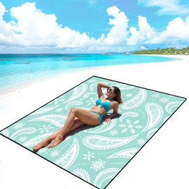 AISPARKY Beach Blanket Waterproof Sandproof, Oversized Large Beach Mat 79" X 83"/120"x108" for 1-8 Adults, Quick Drying&Compact&Lightweight, Picnic Mat Vacation Essentials for Beach Camping Travel