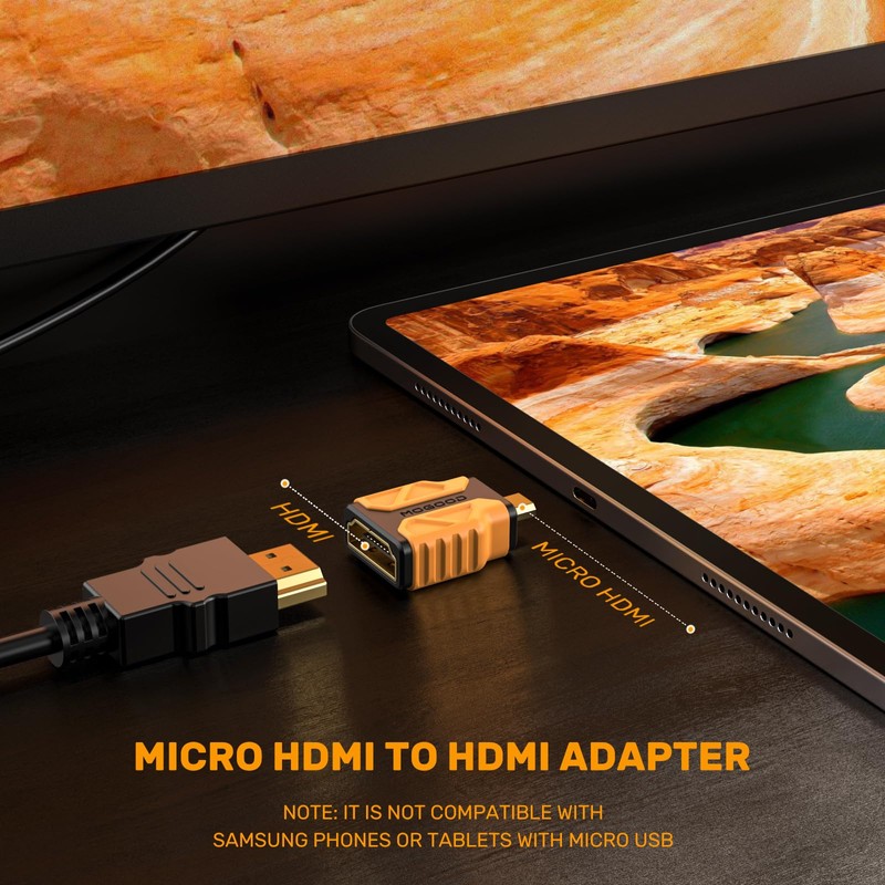 MOGOOD Micro HDMI to HDMI Adapter 1 Pack, 4K@30Hz, HDR,