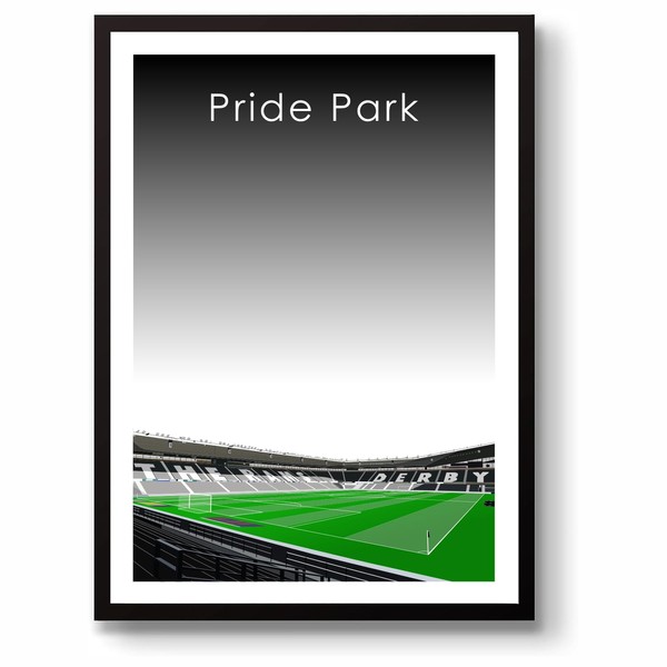 GroundDesigns DERBY COUNTY FC Football Gift PRIDE PARK Stadium Art