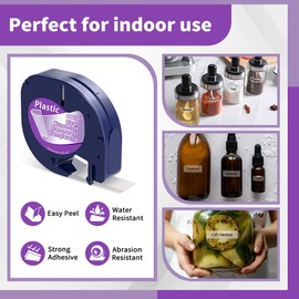 5 x Wonfoucs Compatible with Dymo Letratag Label Tape Transparent Plastic 12 mm x 4 m Letratag XR Tapes 12267 S0721530 Clear Suitable for Dymo Labelling Device LetraTag LT-100H 100T 110T 200B XM 2000