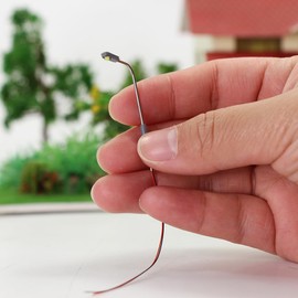 Evemodel Pack of 10 Gauge Z 1:200 Model Lamp Whip Lamps Street Lamps Flexible Height Lighting Light Model Making Decor (Cold White)