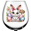 x12 Rabbit Easter Bunny Glass Vinyl Decal Stickers Colour ol490