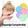 Pack 12 Esponjas Faciales de Celulosa Suave Comprimida Amarillas