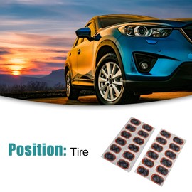 ACROPIX 24pcs Car Tire Puncture Repair Patch Patch Rubber Tool 34mm x 52mm Black