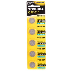 Toshiba CR1616 3V Lithium Coin Cell Battery Pack of 5