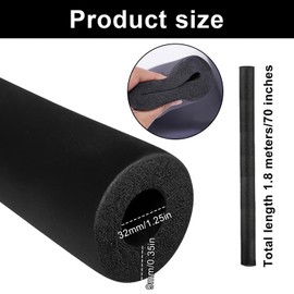 Pipe Insulation Foam Diameter 32 mm Pipe Insulation Pipe Black Insulation Heating Pipes for Heating Sanitary Heating Pipe Copper Pipe 1.8 m