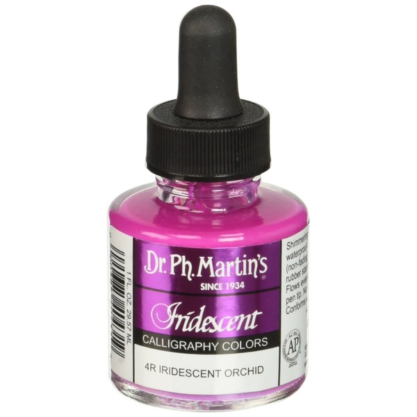 Dr. Ph. Martin's 400070-4R Iridescent Calligraphy Color, 1.0 oz, Iridescent Orchid