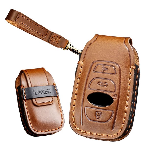 TECART Leather Key Case Fit for Subaru Outback Ascent Keychain
