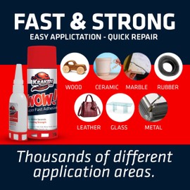 Kraken Bond Wow! CA Glue and Activator set (12xBulk - 3.50 oz, 12xBulk - 13.50 fl oz) - Cyanoacrylate Glue with Activator for Woodworking, Craft, Fast Bonding | 12 Pack