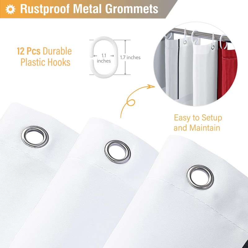 BTTN BTTN Extra Long Shower Curtain - 72 x 84