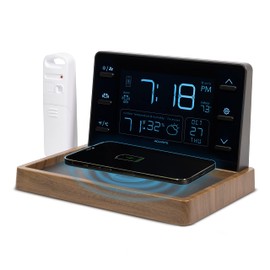 AcuRite Weather Valet with Qi-Certified Wireless Charging Pad, Auto-Dimming LCD Screen, Alarm Clock, Hyperlocal Forecast, Outdoor Temperature and Humidity Measurements, Indoor Temperature Reading