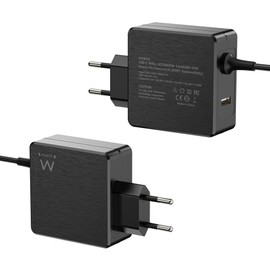 Ewent 65W USB C Netzteil PD Ladegerät Laptop Ladekabel Type C Adapter für MacBook,Lenovo,HP,Asus,Acer,Dell;Type C 65Watt PC Schnellladung Charger mit 1,5 Meter Kabel,zusätzliche USB-A-Buchse;Schwarz