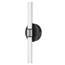 Lark Kai 85600BK-CM Medium LED Bath Bar Vanity Fixture - Mounts Vertical or Horizontal, Etched Opal Cylindrical Shades - Black + Chrome