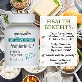 TRANSFORMATION THE GENESIS OF GOOD HEALTH Enzyme Probiotic 42.5 Supplement for Healthy intestinal Balance Supports, Elimination & Immune Function Encouraging More Complete Digestion, 60 Capsules
