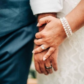 Tsnamer 1.25CT 925 Sterling Silver Bridal Ring Sets Round CZ Engagement Rings Vintage Ring Promise Rings for Her Wedding Bands for Women (Silver, 7)