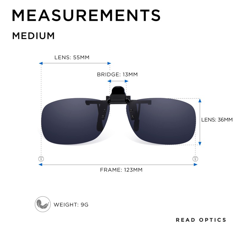 Clip On Sunglasses, Fits Over Most Glasses with Easy Attachment,