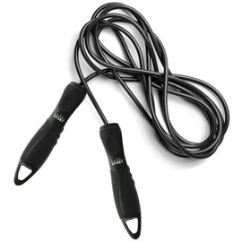 Nicole Miller Jump Rope, Speed 9 feet Jumping Ropes Workout for Kids, Women, Men with Rubberized Non-Slip Handles (Black)