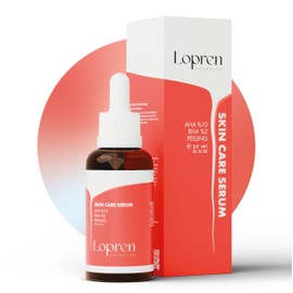 Lopren AHA 10% BHA 2% Exfoliating Serum, Skin Smoothing & Pore Refining Facial Serum, Supports a Clearer Complexion, 1 Fl Oz