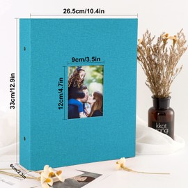 Ywlake Photo Album 4x6 400 Pockets, Linen Photo Albums Holds 400 Vertical Pictures Only Teal