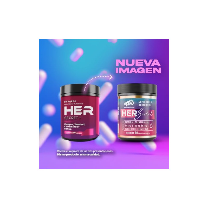 Bpn Pro Vitaminas Mujer Her Secret Colágeno Biotina Complejo Cabello